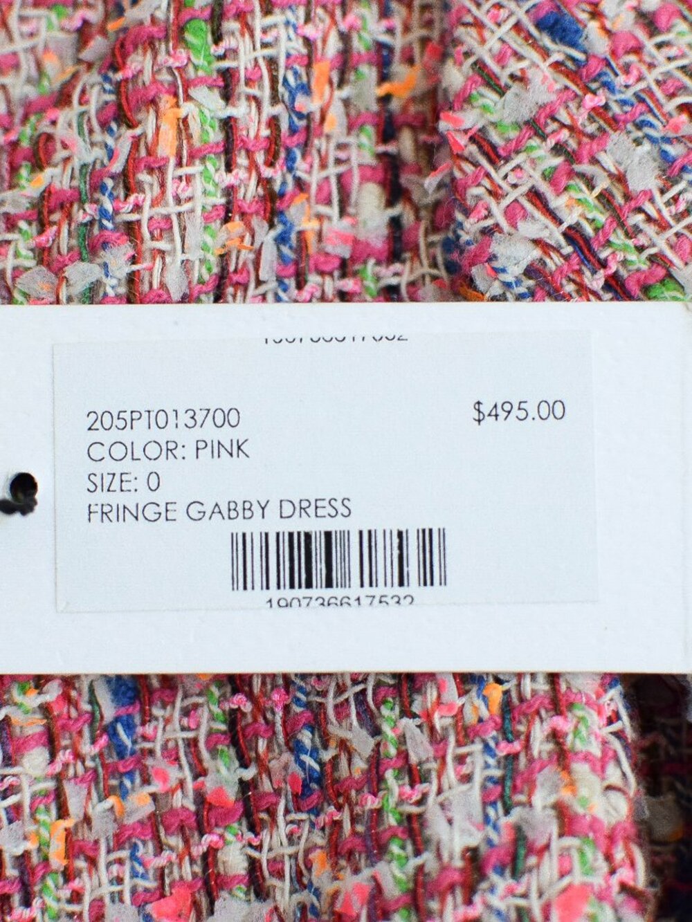 NWT Milly Gabby Fringe Tweed Dress Pink Size 0 Sheath Knee Length Preppy Retro - Picture 10 of 10